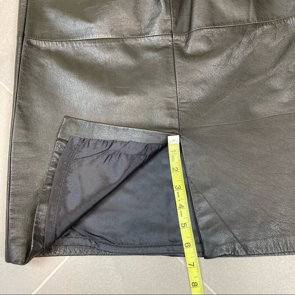 Vintage Neiman Marcus Exclusive NM Only Black Leather Pencil Skirt - Picture 8 of 10